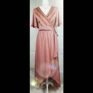 Rose Embroidered Maxi Dress